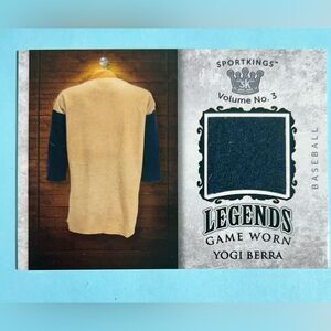 2022 Sport Kings New Yankees Yogi Berra Game Worn relic card ser# 16/ 25
